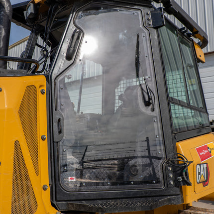 3/8" Clear Polycarbonate Driver Door with Fasteners for Caterpillar Small Dozer