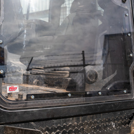 3/8" Clear Polycarbonate Passenger Door with Fasteners for Caterpillar Small Dozer