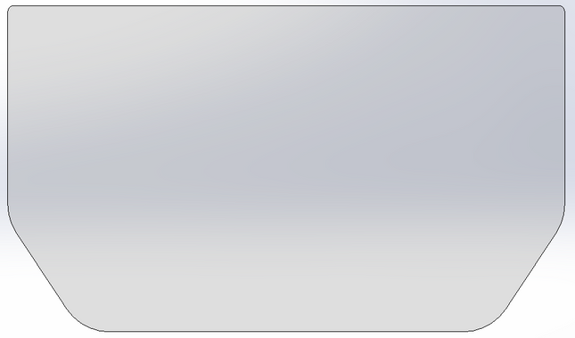 1/4" Clear Polycarbonate Lower Windshield for Kubota KX 057