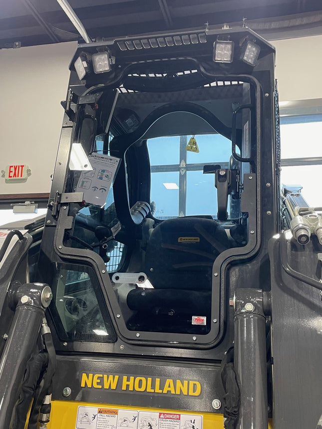 1/2" Clear Polycarbonate Windshield and Kick Panel with Half Frame for Case & New Holland Track Loaders