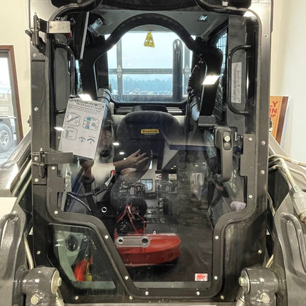 1/2" Clear Polycarbonate Windshield and Kick Panel with Half Frame for Case & New Holland Track Loaders