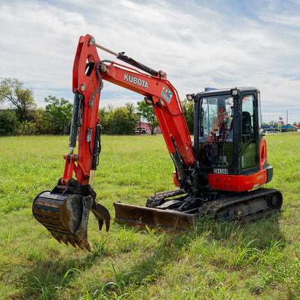 1/2" Clear Polycarbonate Lower Windshield for Kubota Excavators