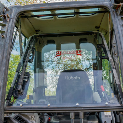 1/2" Clear Polycarbonate Upper Windshield with Fasteners for Kubota Excavators