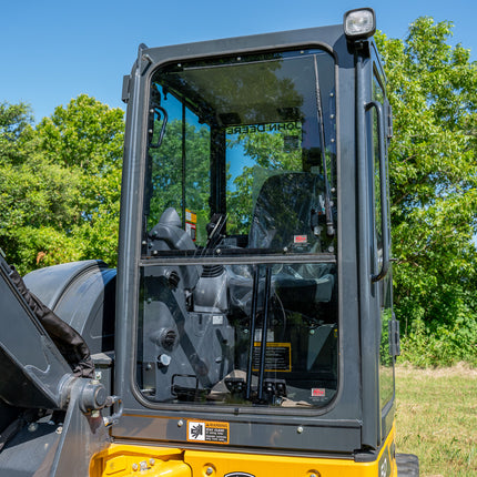 1/2" Clear Polycarbonate Upper Windshield with Fasteners for John Deere Compact Excavator