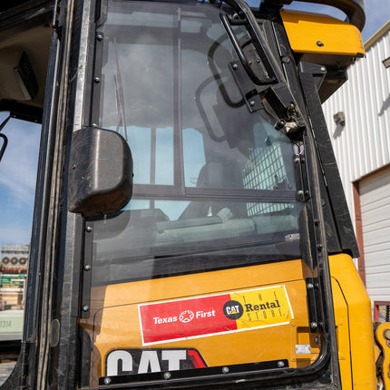 3/8" Clear Polycarbonate Passenger Door with Fasteners for Caterpillar Small Dozer