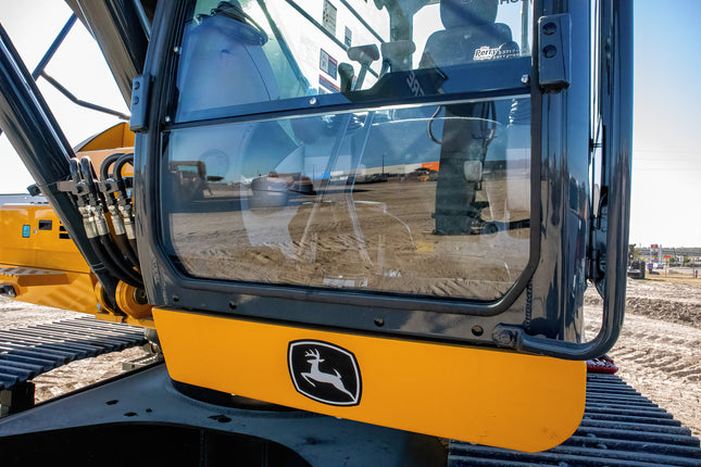 1/4" Clear Polycarbonate Lower Windshield for John Deere Mid & Large Size Excavator